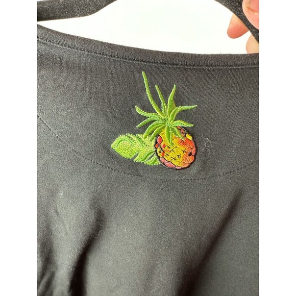 Breckinridge Black Embroidered Cocktail Short Sleeve Shirt Size PL - Picture 5 of 5